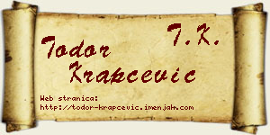Todor Krapčević vizit kartica